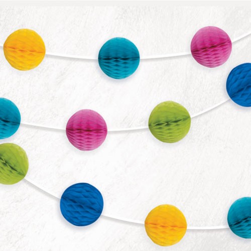 Grinalda Mini Bolas Papel Cores